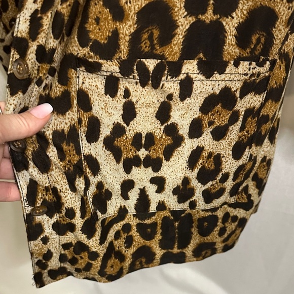 Leopard Print Open Front Cardigan - Picture 3 of 4